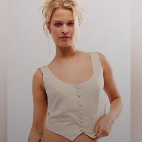 Free people Womens Bailey Crochet Vest Size XL New - Picture 8 of 8